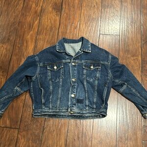 Vintage Espirit oversized bomber style Jean jacket.